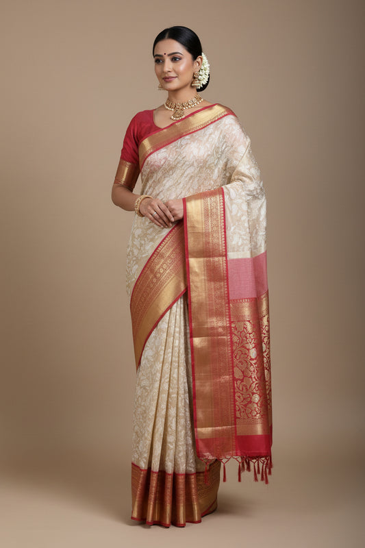 Kanchi Tissue Saree with Elegant Chikankari Work Sarees